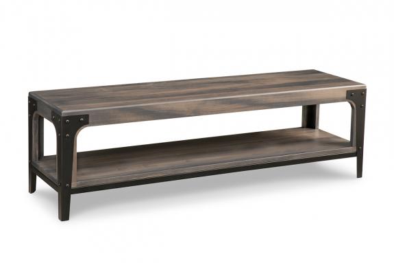 Photo of Portland 60” Bench with Wood Seat
