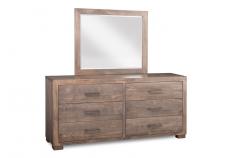 Steel City 6 Drawer Long Dresser & Mirror