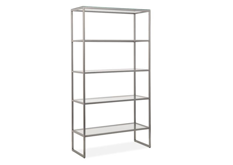 Electra Bookshelf With Glass Top And 4, Large Black Metal Bookcase With Glass Shelves