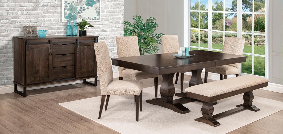 Solid Wood Dining Room Furniture, Wooden Dining Room Table With Bench